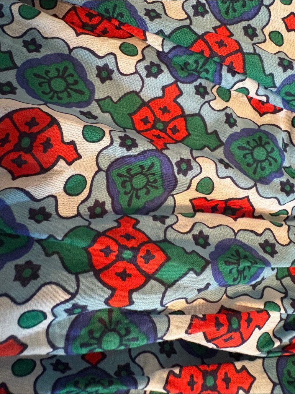Boden Women’s Multicolor Floral Top- Red, Green & Blue US size 10 - Picture 4 of 6